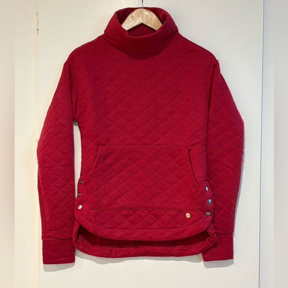 NWOT quilted pullover size S Jones New York Sport magenta-raspberry mock neck